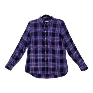 Gap Women's Medium Plaid Fitted Boyfriend Shirt